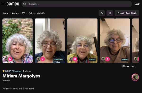 various photos of actress Miriam Margoyles 